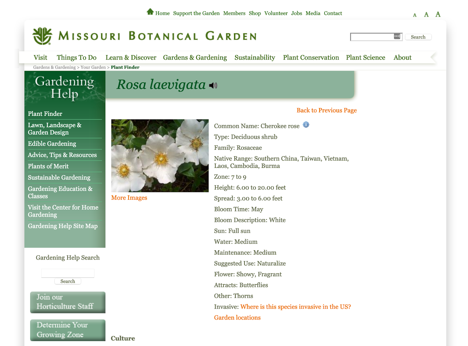 mobot plant finder page