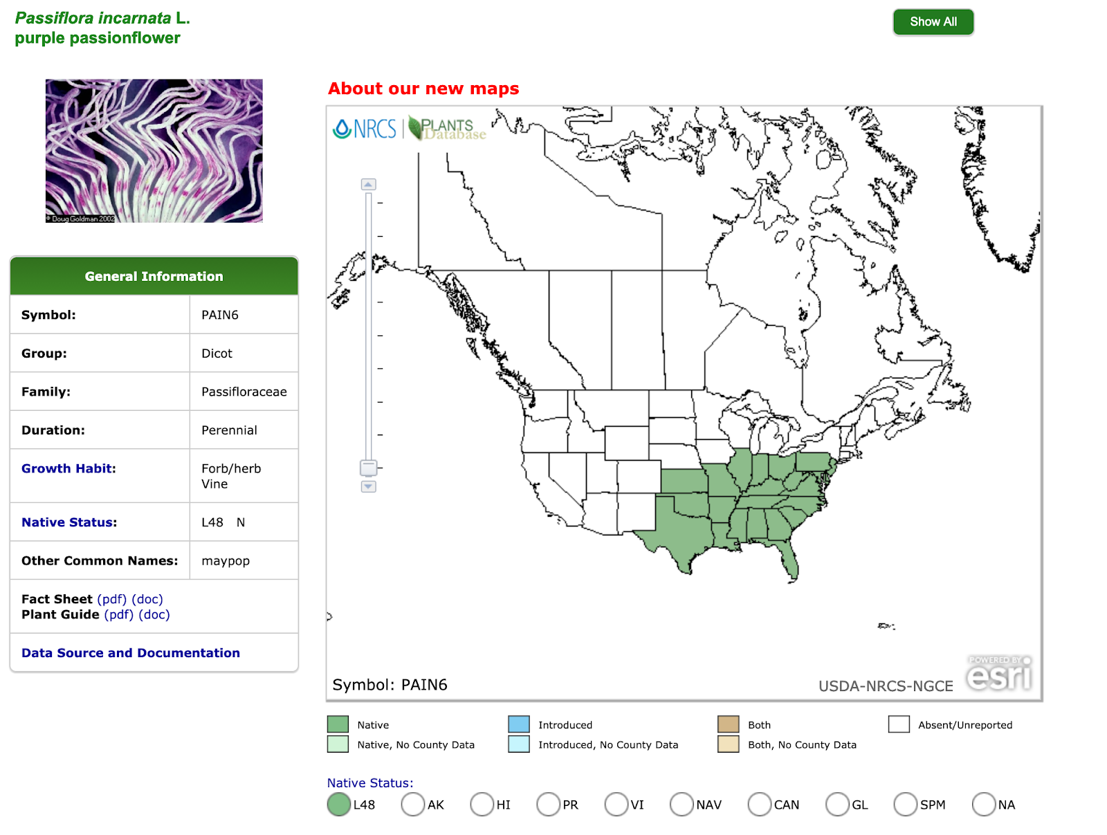 usda plant finder page